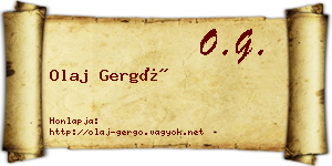 Olaj Gergő névjegykártya